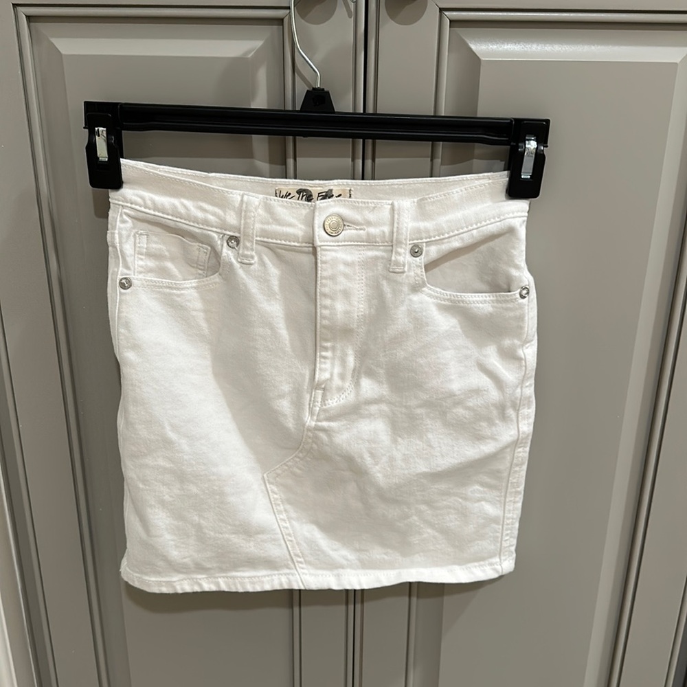 White free people Denim skirt